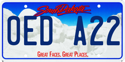SD license plate 0EDA22