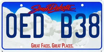 SD license plate 0EDB38