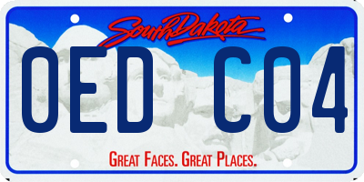 SD license plate 0EDC04