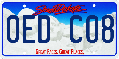 SD license plate 0EDC08