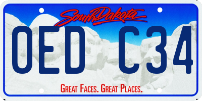 SD license plate 0EDC34