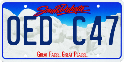 SD license plate 0EDC47