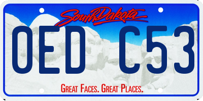 SD license plate 0EDC53