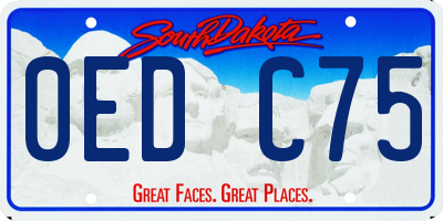 SD license plate 0EDC75