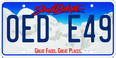 SD license plate 0EDE49