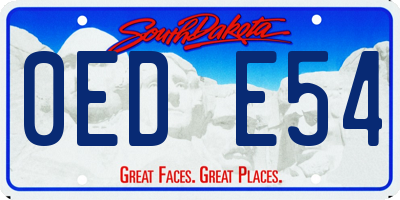 SD license plate 0EDE54