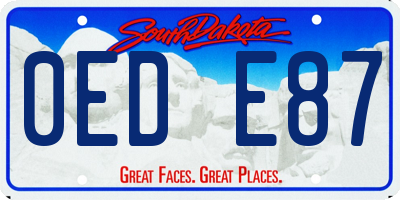 SD license plate 0EDE87