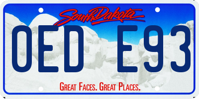 SD license plate 0EDE93