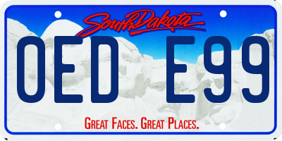 SD license plate 0EDE99