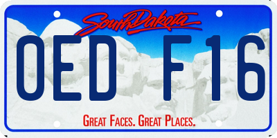 SD license plate 0EDF16