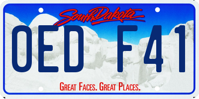 SD license plate 0EDF41