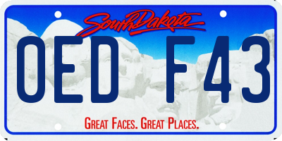 SD license plate 0EDF43