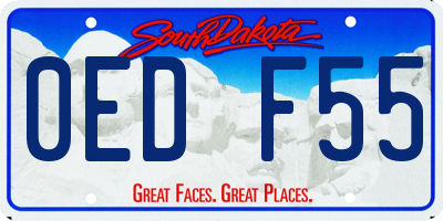SD license plate 0EDF55