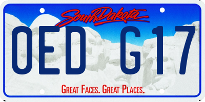 SD license plate 0EDG17