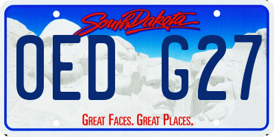 SD license plate 0EDG27