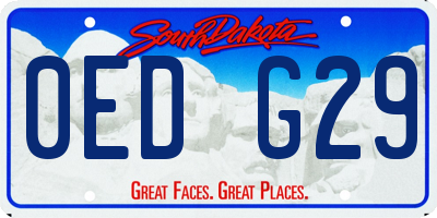 SD license plate 0EDG29