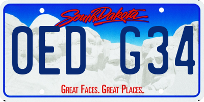 SD license plate 0EDG34