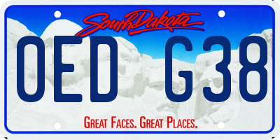 SD license plate 0EDG38
