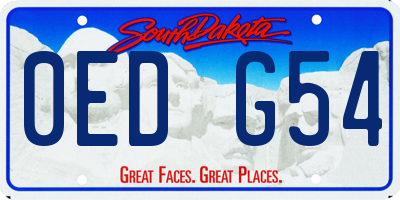 SD license plate 0EDG54