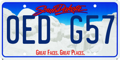 SD license plate 0EDG57