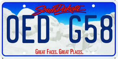 SD license plate 0EDG58