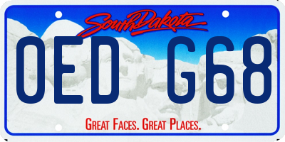 SD license plate 0EDG68