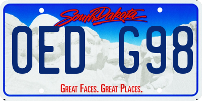 SD license plate 0EDG98
