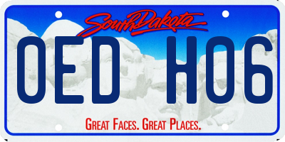 SD license plate 0EDH06