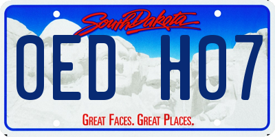 SD license plate 0EDH07
