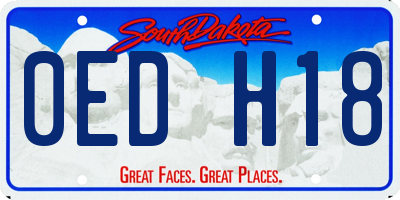 SD license plate 0EDH18
