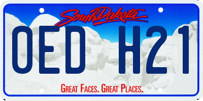 SD license plate 0EDH21