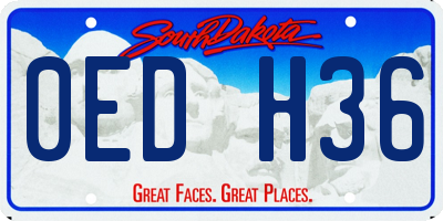 SD license plate 0EDH36
