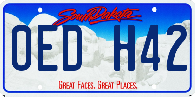 SD license plate 0EDH42