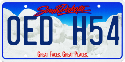 SD license plate 0EDH54