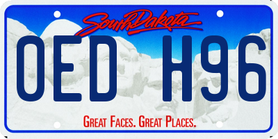 SD license plate 0EDH96