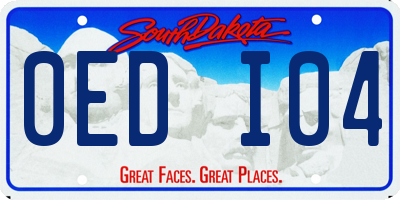 SD license plate 0EDI04