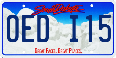 SD license plate 0EDI15