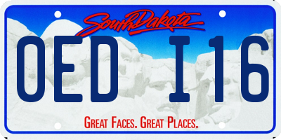 SD license plate 0EDI16