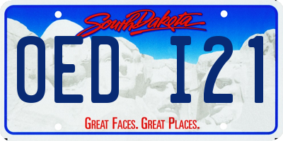 SD license plate 0EDI21