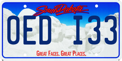 SD license plate 0EDI33