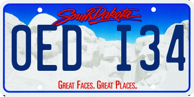 SD license plate 0EDI34