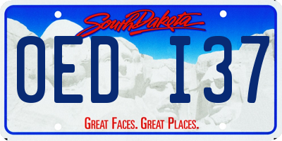 SD license plate 0EDI37