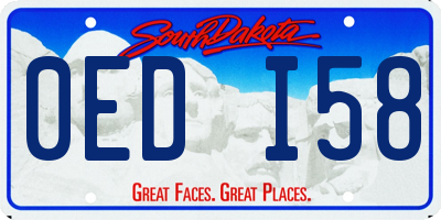 SD license plate 0EDI58