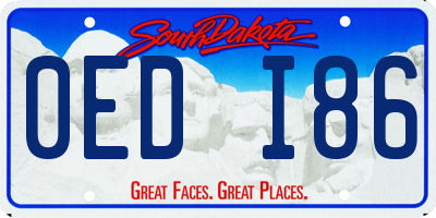 SD license plate 0EDI86