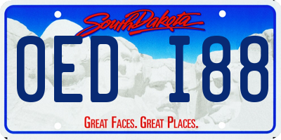 SD license plate 0EDI88