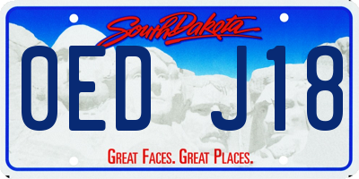 SD license plate 0EDJ18