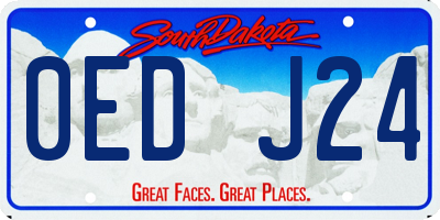 SD license plate 0EDJ24