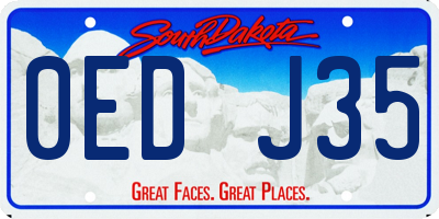 SD license plate 0EDJ35