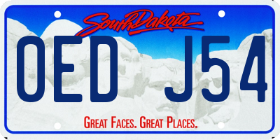 SD license plate 0EDJ54