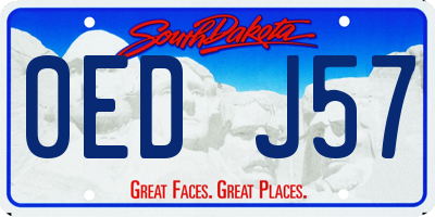 SD license plate 0EDJ57